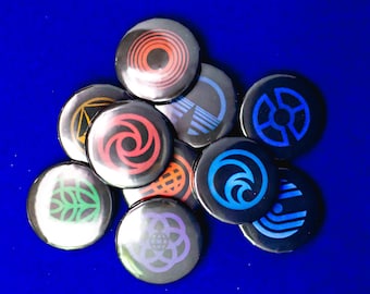 Epcot Attraction Logo Button Set "Dark Mode"