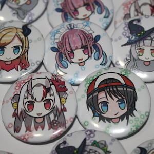 Hololive Gen. 2 Chibi Button Set