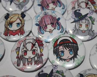 Hololive Gen. 2 Chibi Button Set