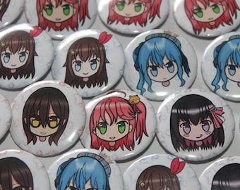 Hololive Gen. 0 (Solo Debutants) Chibi Button Set