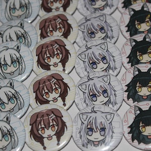 Hololive GAMERS Chibi Button Set (Full Set)