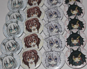 Hololive GAMERS Chibi Button Set (Full Set)
