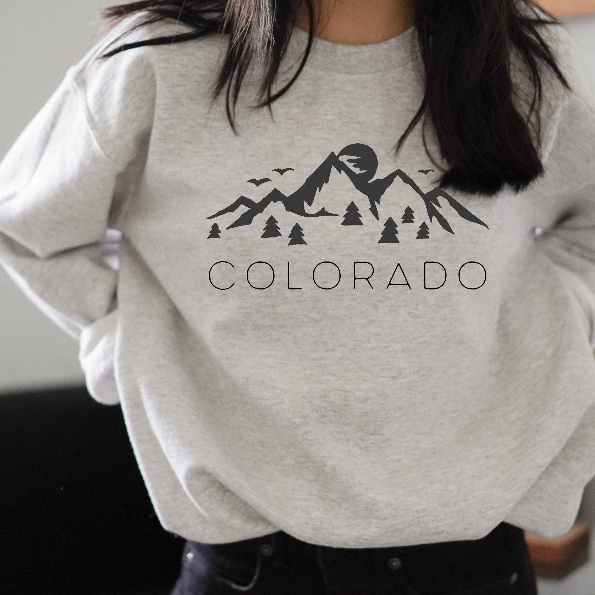 Colorado Mountain Sweatshirt Oversized College SweatShirt Etsy