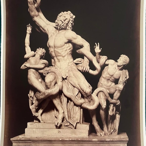 Wall art of the Laocoön, Vatican Museum ca. 1875. Wall Decor.