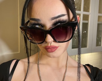 Da Donna Oversize Cateye Forma Cuore Occhiali Da Sole Traslucido Colori - Foto 4