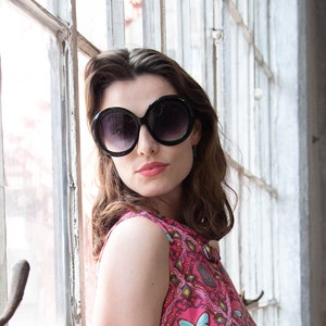 The 'Jackie O' Oversized Sunglasses Available in Black and Tortoise image 3