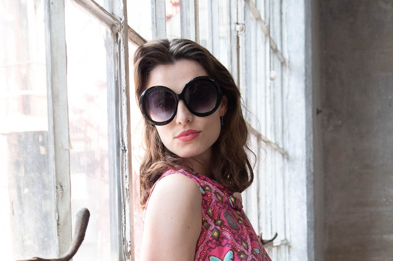 The 'Jackie O' Oversized Sunglasses Available in Black and Tortoise image 3