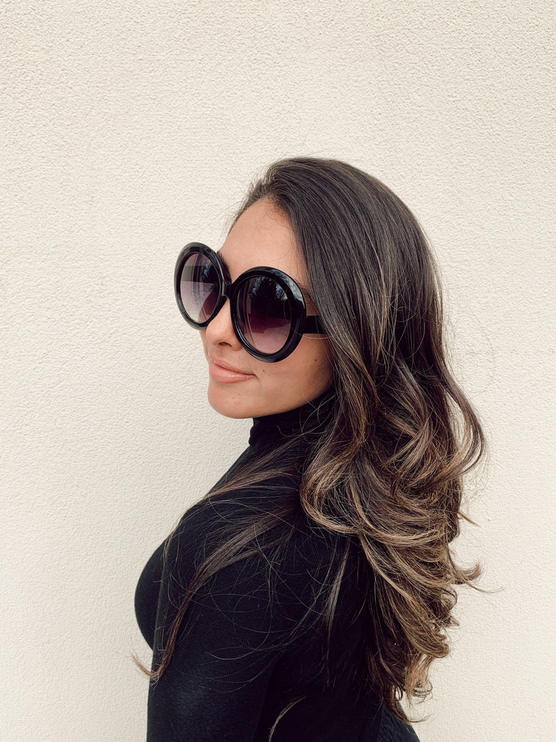 The 'Jackie O' Oversized Sunglasses Available in Black and Tortoise image 1