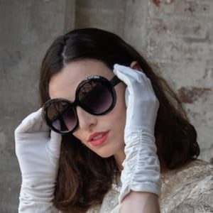 The 'Jackie O' Oversized Sunglasses Available in Black and Tortoise image 2