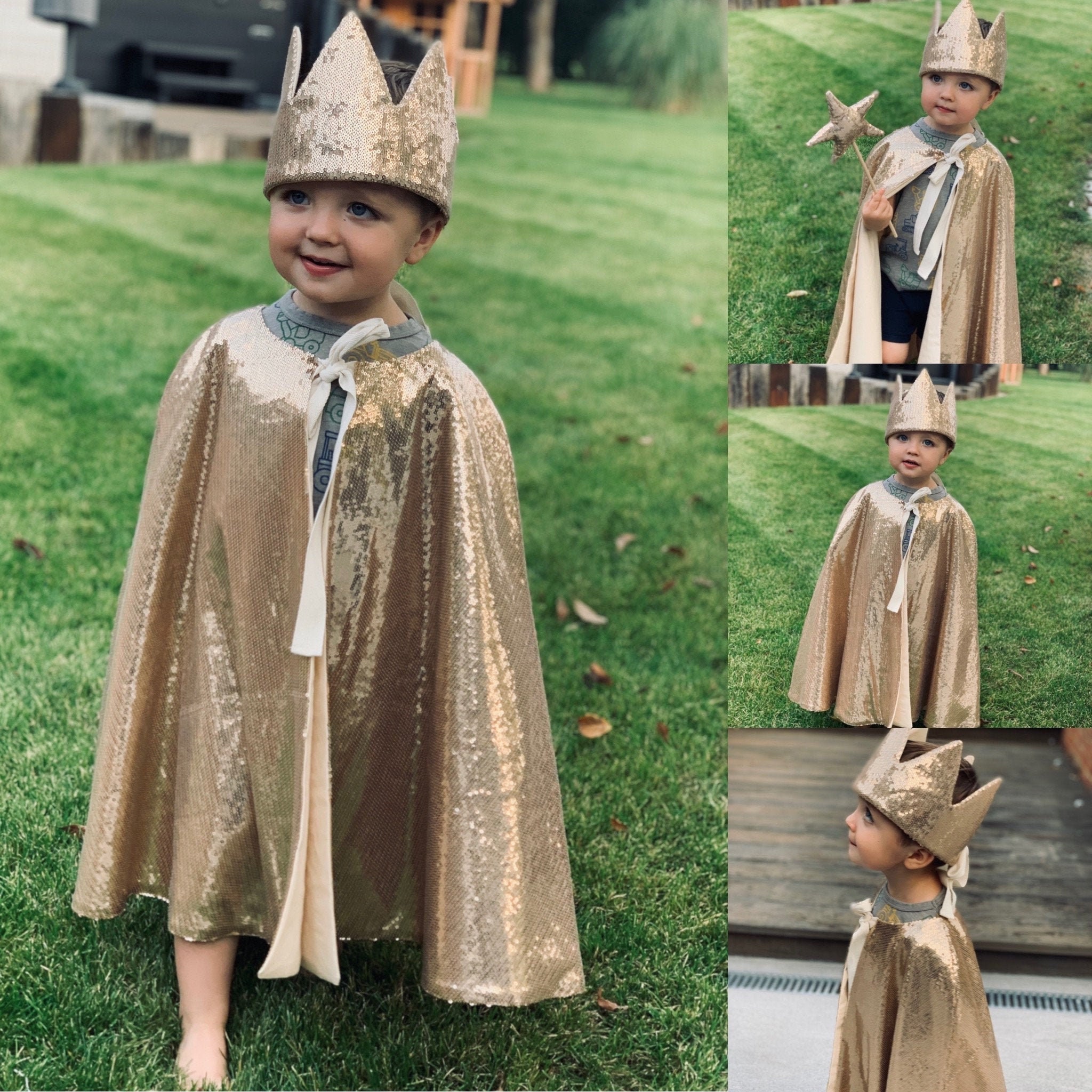 gold sequin cape