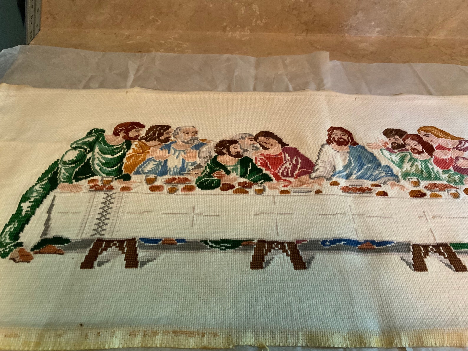 Last Supper Counted Cross Stitch Wall Hanging Etsy
