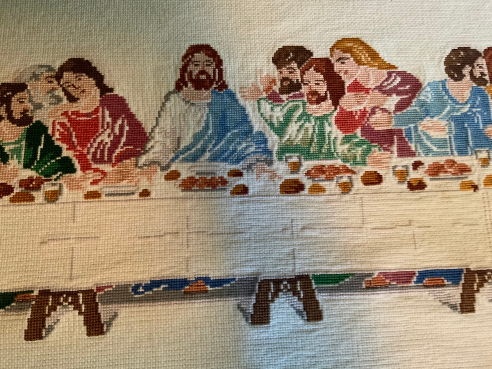 Last Supper Counted Cross Stitch Wall Hanging Etsy