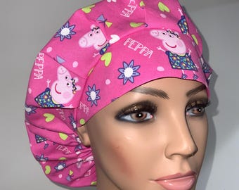 Gorro quirúrgico de Peppa Pig con cierre de palanca