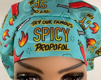 Spicy Propofol Scrub Hat with toggle