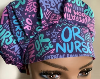 Blue OR Nurse Surgical cap with toggle