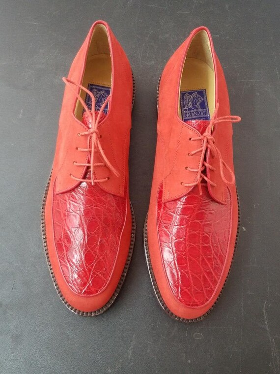 1990's NOS Davanzati Red Italian Shoes Sz 10.5D Lu