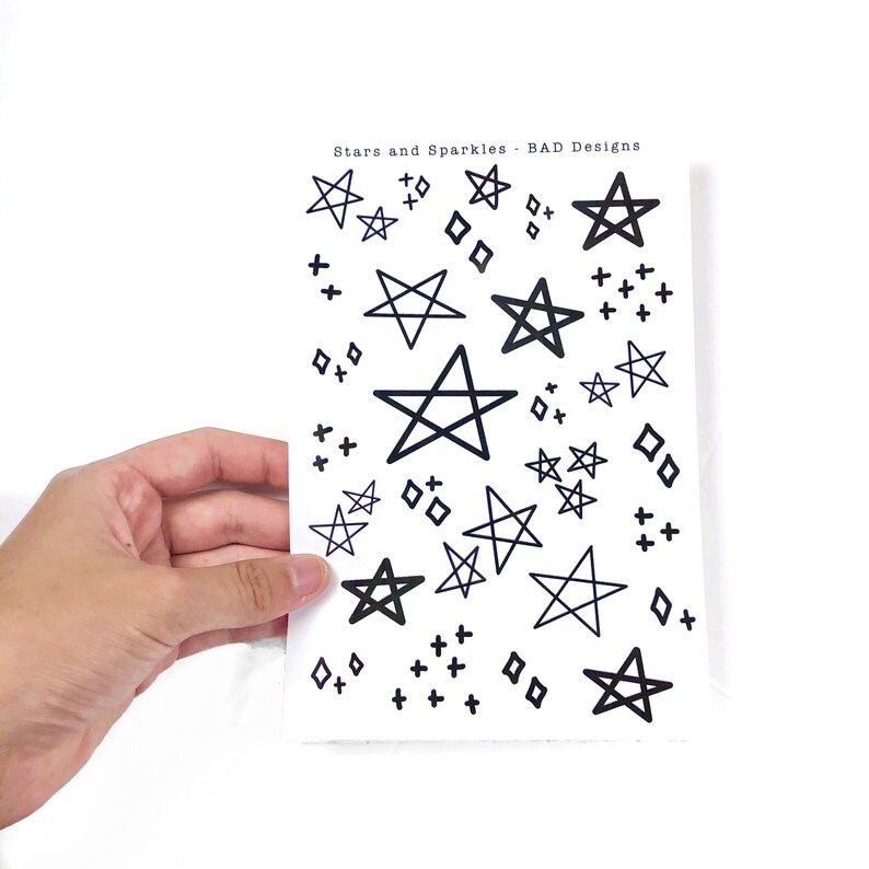 Stars and Sparkles Sticker Sheet Star StickersBujo StickersConfetti StickersPlanner Stickers