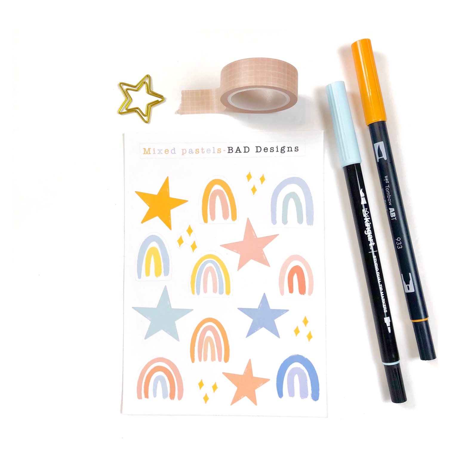 Mixed Pastels Sticker Sheet | Etsy
