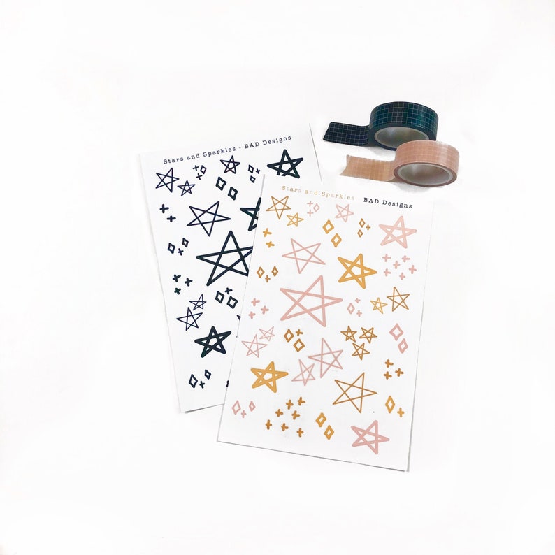 Stars and Sparkles Sticker Sheet Star StickersBujo StickersConfetti StickersPlanner Stickers