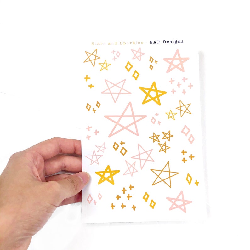 Stars and Sparkles Sticker Sheet Star StickersBujo StickersConfetti StickersPlanner Stickers