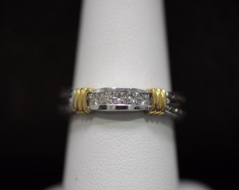 18K white and yellow gold ring