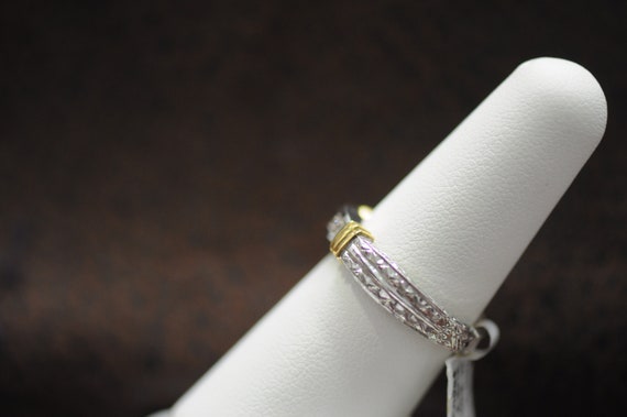 18K white and yellow gold ring - image 2