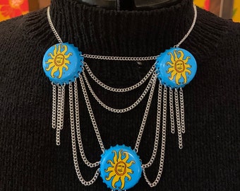 Recycled Bottle Cap Necklace, inspired by Confessions of A Teenage Drama Queen