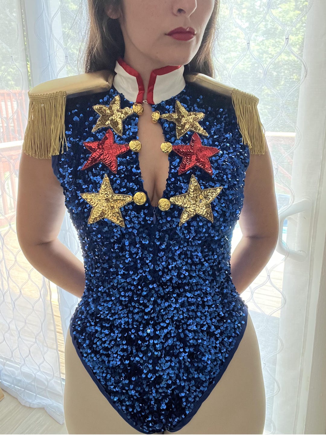 Blue Sequin Leotard Chappell Roan, Hot to Go Inspired