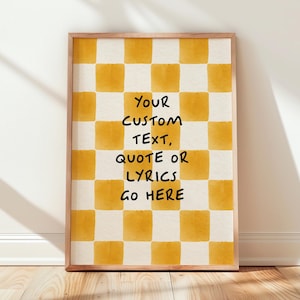 Personalised Text Gift - Custom Song Lyrics Print - Handwritten Style Quote Poster - Vintage Wall Art Decor
