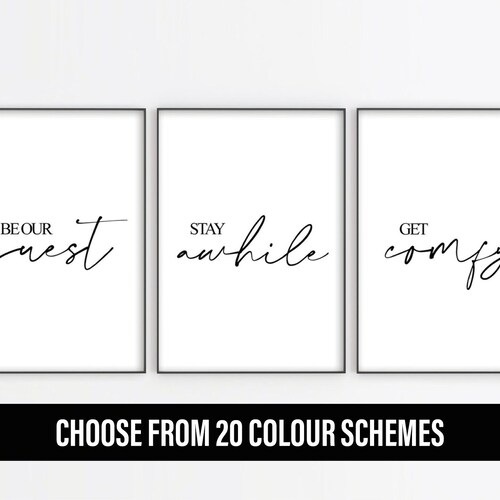 Set of 3 Guest Bedroom Prints Wall Art Be Our Guest Stay a Etsy