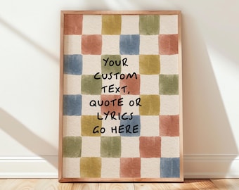 Personalised Text Gift - Custom Song Lyrics Print - Handwritten Style Quote Poster - Vintage Wall Art Decor