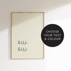 Oui Oui French Quote Print, Bathroom Wall Art, Prints Wall Art For Bathrooms, Oui Oui Typography Print, French Wall Decor, Gallery Wall