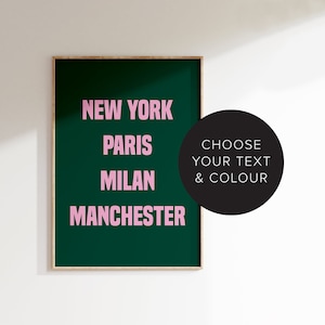 Custom Hometown Print, City, Village, Customised Quote Print, Housewarming Gift, Personalised Wall Art, Choose Your Words and Colour Choices