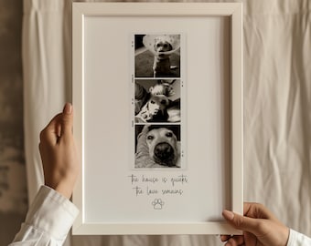 Personalised Dog Memorial Photo Strip, Pet Loss Print, Custom Dog Remembrance Gift