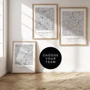 Impression personnalisée de la carte du stade de football - Choisissez n'importe quelle équipe ! Art de stade personnalisé, cadeau pour les fans de football, décoration d'intérieur, cadeaux papa, cadeaux fils
