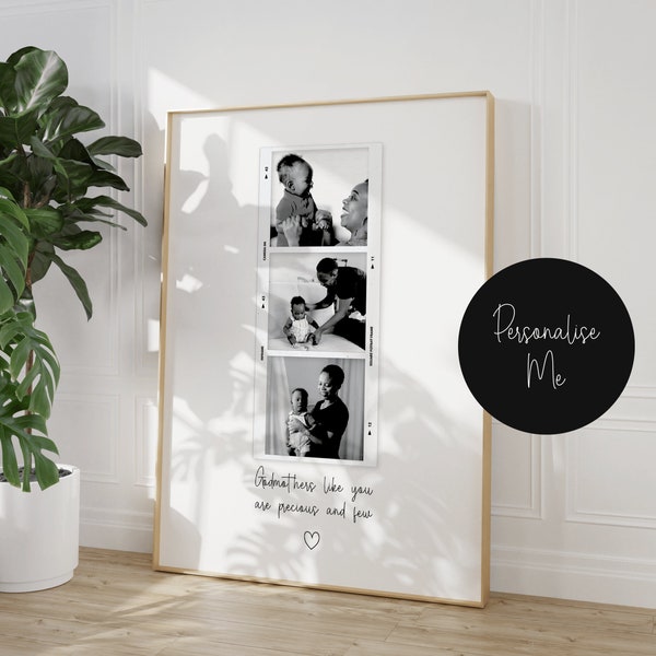 Personalised Godmother Gift, Christmas Gifts, Birthday Gift for Godmother, Custom Photo Print, Gift from Godson Goddaughter, Godmother Print