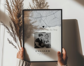 Stampa mappa di fidanzamento personalizzata - Regalo di fidanzamento - Regalo per coppia di fidanzati - Stampa mappa personalizzata - Regalo di fidanzamento - Regali di fidanzamento