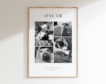 Personalised Pet Memorial Print, Photo Collage, Pet Loss Remembrance Gift