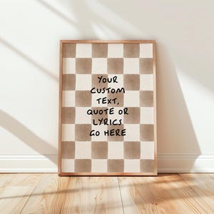 Personalised Text Gift - Custom Song Lyrics Print - Handwritten Style Quote Poster - Vintage Wall Art Decor