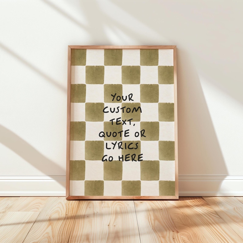 Personalised Text Gift - Custom Song Lyrics Print - Handwritten Style Quote Poster - Vintage Wall Art Decor