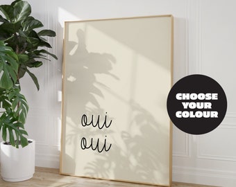 Oui Oui French Quote Print, Bathroom Wall Art, Prints Wall Art For Bathrooms, Oui Oui Typography Print, French Wall Decor, Gallery Wall