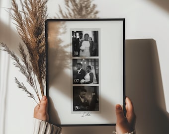 Wedding Photo Gift, Personalised Photo Strip Print, Bride Groom Present, Newlywed Keepsake