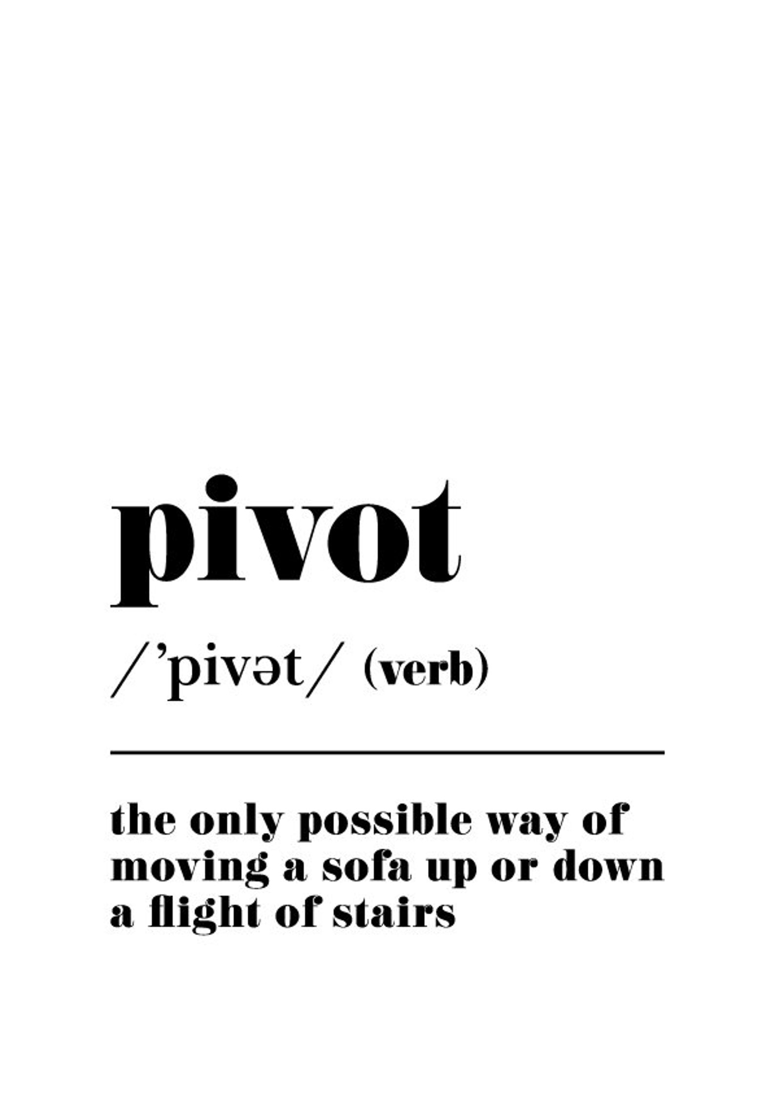 Pivot Definition Print Friends TV Show Gift Friends Poster Etsy