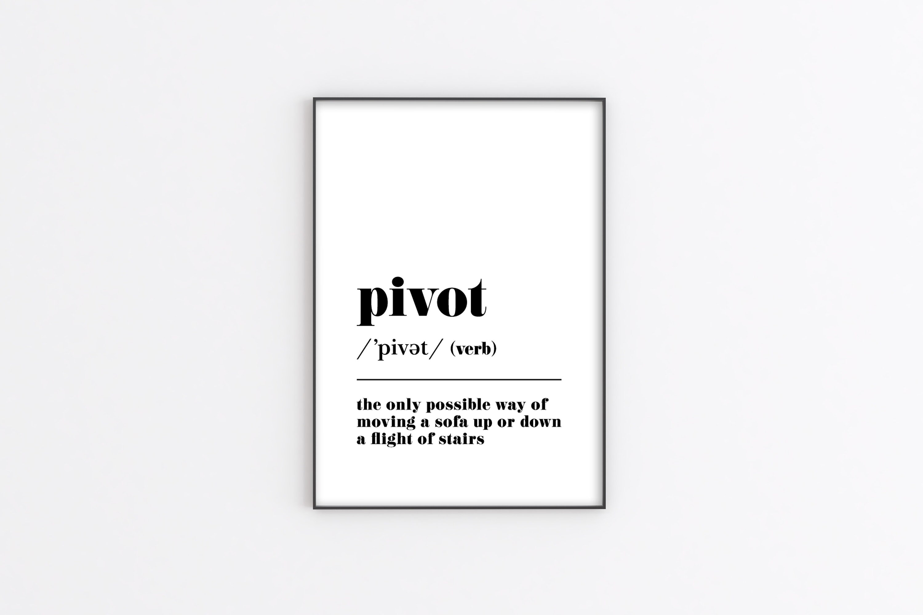 Pivot Definition Print Friends TV Show Gift Friends Poster Etsy