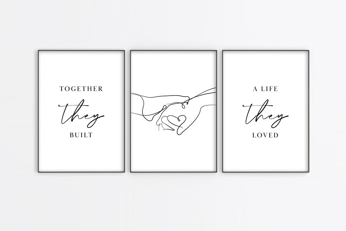 Trio Set of 3 Bedroom Print Set of Three Wall Art for Living Etsy UK