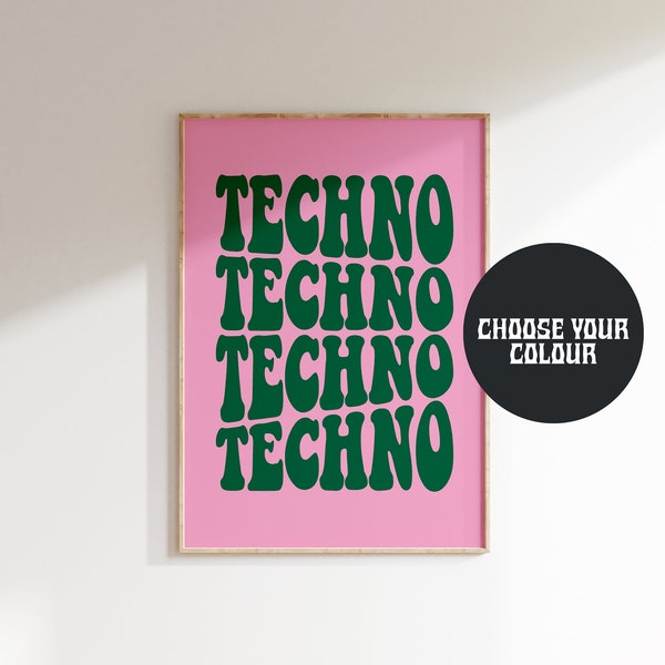 Techno Art Print - 90's Wall Art - House Music Prints - Rave Posters - Techno Wall Art - Dance House Trance Music Poster - Music Wall Art