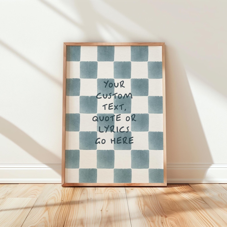 Personalised Text Gift - Custom Song Lyrics Print - Handwritten Style Quote Poster - Vintage Wall Art Decor