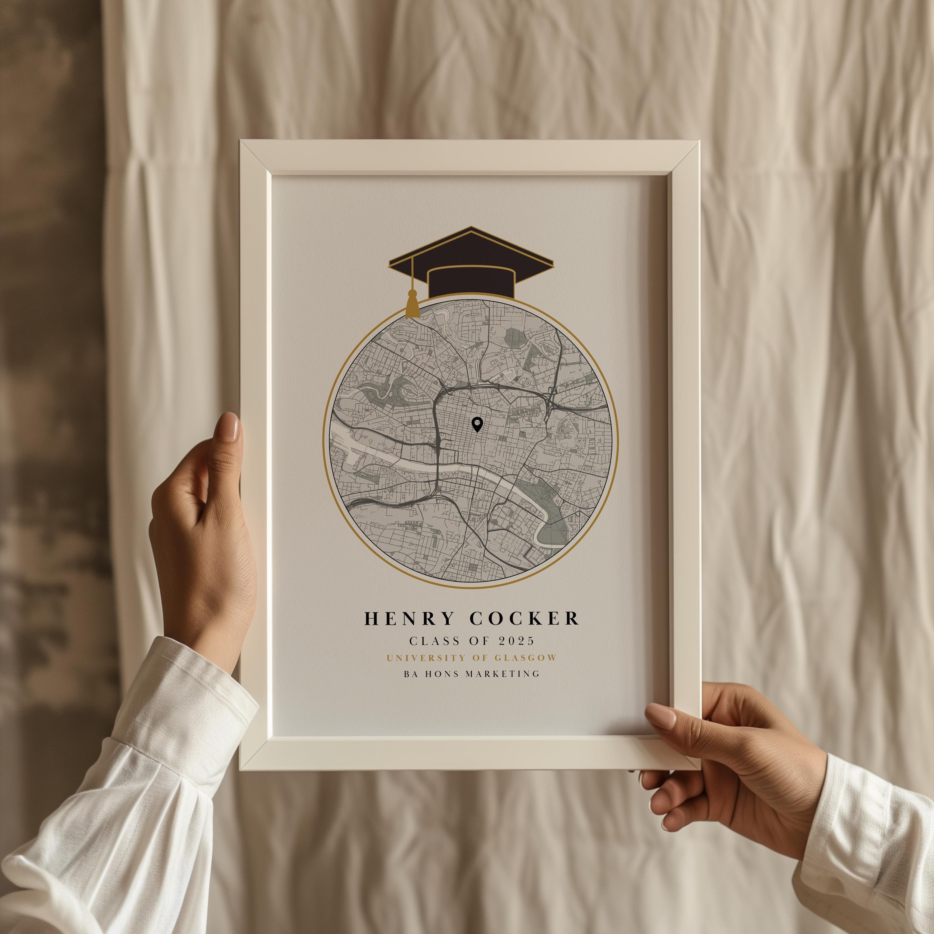 Personalised Graduation Map Print - University Keepsake Gift With Photo ...