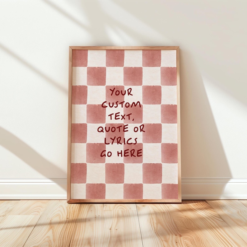 Personalised Text Gift - Custom Song Lyrics Print - Handwritten Style Quote Poster - Vintage Wall Art Decor