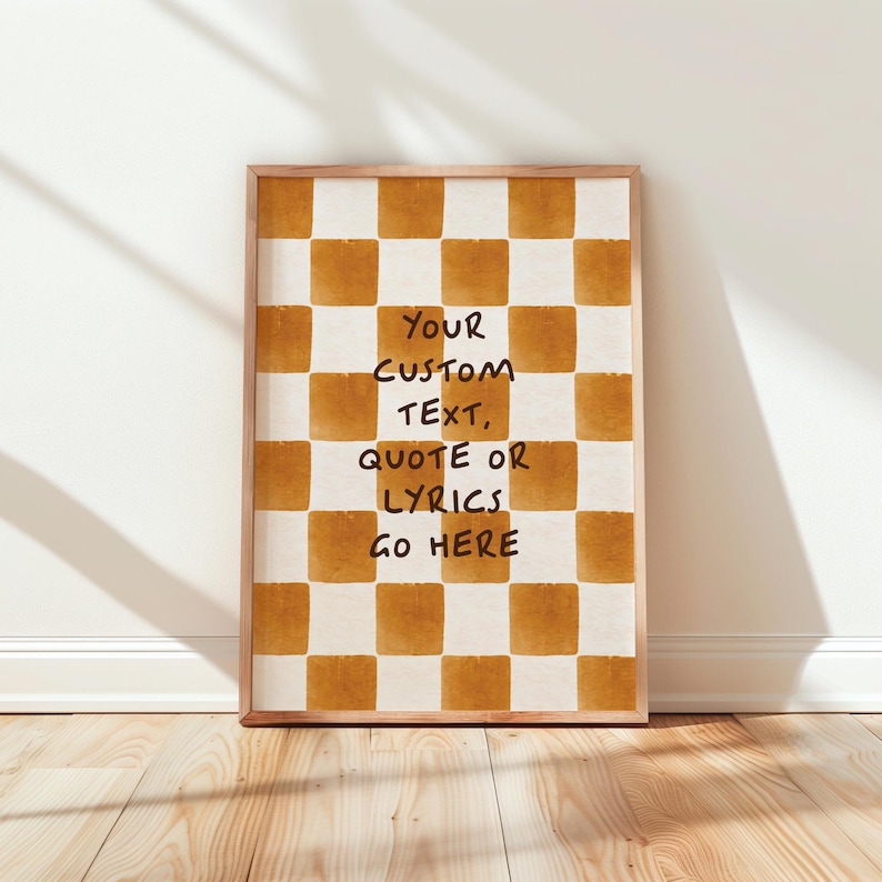 Personalised Text Gift - Custom Song Lyrics Print - Handwritten Style Quote Poster - Vintage Wall Art Decor